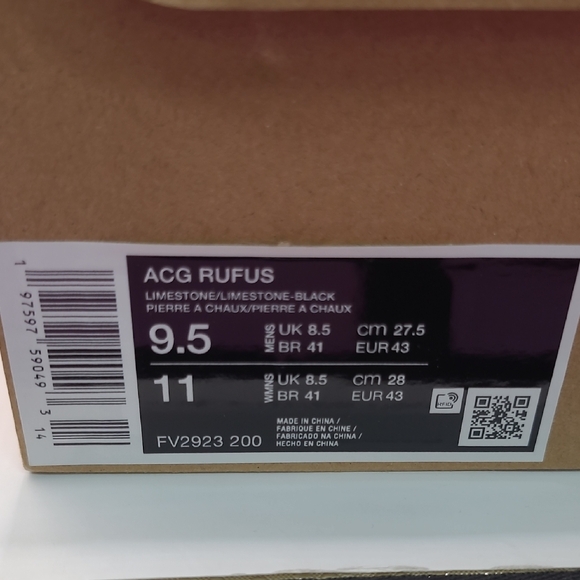 NEW Nike ACG Rufus Casual Slip-On Shoes - Limestone/Black Size Men's 9.5 Wmns 11 - Picture 11 of 11